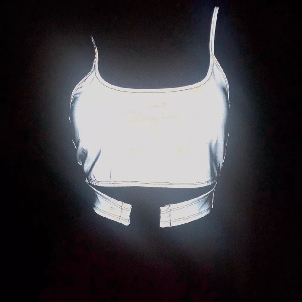 Silver reflective buckle crop top - Picture 6 of 16